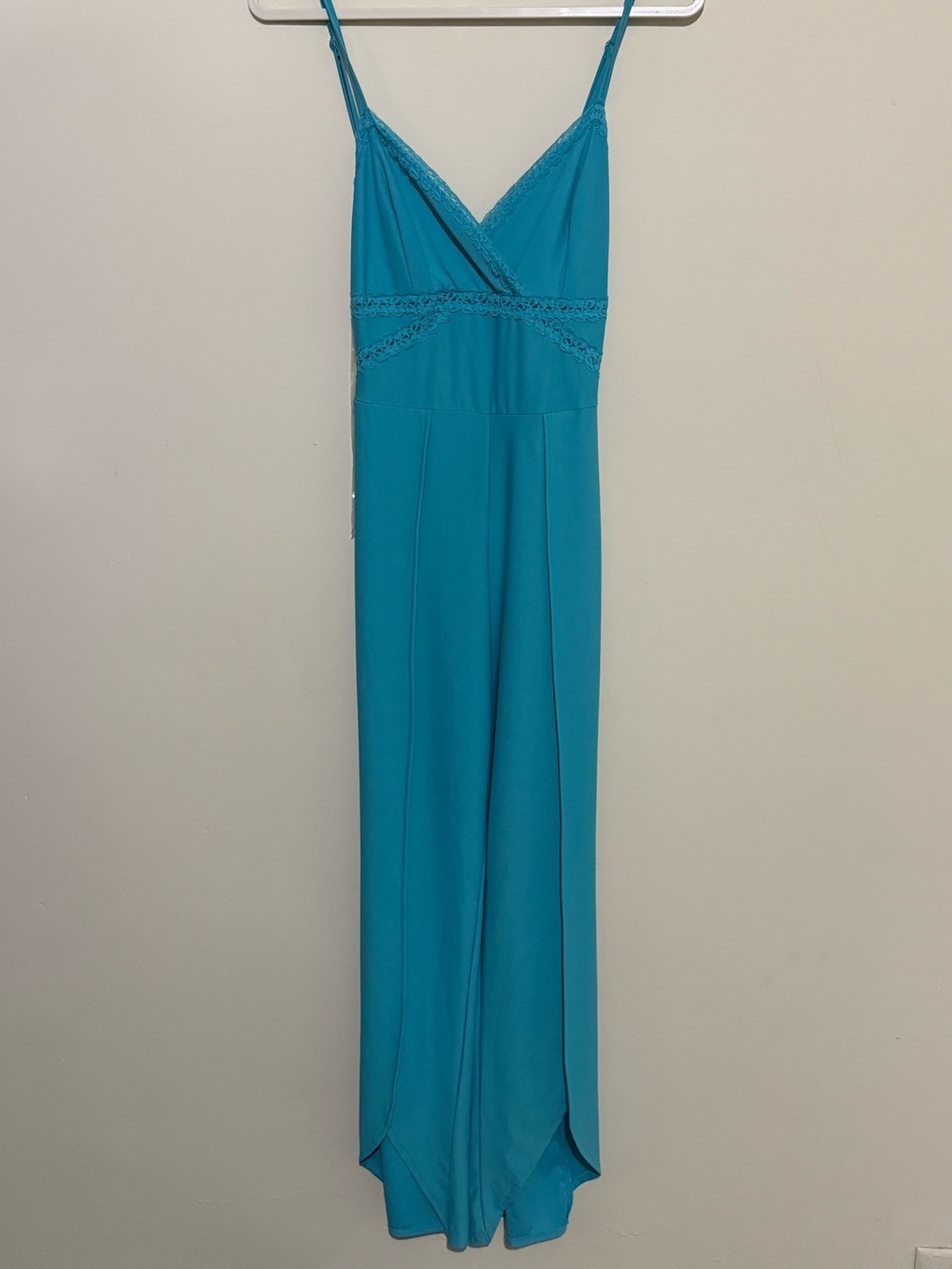 BONGO Turquoise Blue Lace-Trim jumpsuit